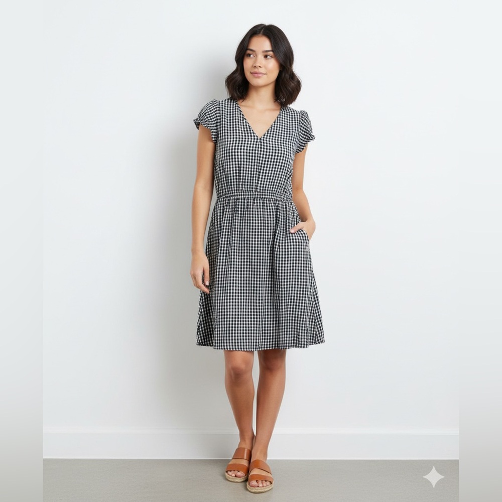 Old Navy Black and White Gingham Kids Dress